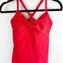 Athleta  Womens Twist Up Underwire Tankini Swim Bikini Top Red 32B/C Photo 0