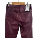 Sam Edelman  Coated Burgundy Skinny High Rise Stiletto Jean Size 2 New Photo 4