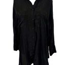 Dissh  Campbell Black Long Sleeve Relaxed Button Up Shirt Blouse Photo 4