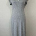 See You Monday  Gray Bodycon V-neck Midi Dress Photo 0