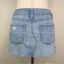 Urban Behavior Vintage Distressed Frayed-Hem Blue Denim Mini Skirt Photo 5