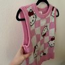 Sanrio hello kitty pink checkered knit sweater vest tank top Photo 4