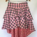 Coral plaid High Low skirt Pink Size M Photo 5