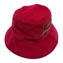 Gucci  New Red Corduroy Cotton “Orgasmique” Patch Bucket Hat Photo 7