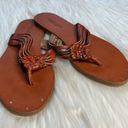 American Eagle  Brown Woven Thong Sandals Photo 1