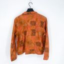 Christopher & Banks  Y2K Abstract Tribal Linen Blend Button Down Top Orange Large Photo 4