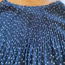 Talbots  | Navy Blue Polka Dot Accordion Pleated A-Line Midi Skirt | Size 16 Photo 1