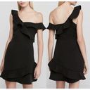 BCBGMAXAZRIA  Sleeveless Asymmetrical Ruffle Mini Dress Black Women's Size 12 Photo 1