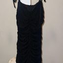 Sky to Moon Ruched Mini Black Dress Photo 0