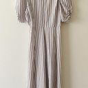 Danielle Bernstein White Striped Midi Length Dress Puff Sleeves Size 10 Photo 9