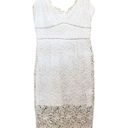 Blue Rain  Lace Sheath Midi Dress Sleeveless V Neck White Size S Bridal Wedding Photo 7