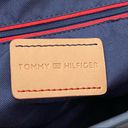 Tommy Hilfiger  Postino Navy/Red Color-block 100% Leather Trapezoid Satchel Bag Photo 12