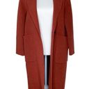 Becken Sienna Long Lapel Felted Wool Oversized Coat Rust Terracotta Red Photo 4
