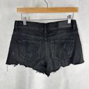 The Kooples  Studded Denim  Distressed Fray Cheeky Mini Shorts Black Photo 2