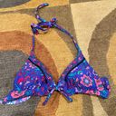 Xhilaration Bohemian Vintage y2k Floral Ruffle Bow Tie Triangle Bikini Top XS Photo 0