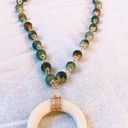 Green Beaded Horn Necklace Photo 0