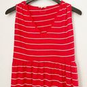 See You Monday  Striped Tiered Knit Red White Dress Medium Photo 1