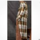 Pilcro  Anthropologie long viscose tunic button down plaid shirt dress with slit Photo 1