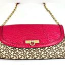 DKNY  Beige and Pink Leather Clutch Shoulder Bag Photo 2