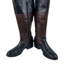 Ralph Lauren  Marlena II Leather Riding Boots Womens 9.5B Black Brown Zip Buckle Photo 10