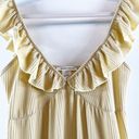 Caution to the Wind  Plunge V Neck Ruffle Strap Ribbed Midi Dress Butter Yellow S Photo 9