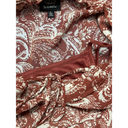 Bobeau  Womens Blouse Brown White Paisley Long Sleeve Tie Keyhole Lined L New Photo 8