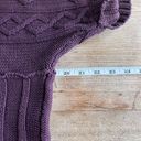 Nine West  Chunky Knit Sweater large Purple 100% cotton  cable knit Photo 4