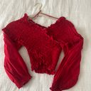 ZARA Crop Red Top Photo 0