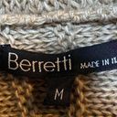 Beretti Open Front Duster Cardigan Wool Blend Sweater Buckle Taupe Womens Medium Tan Photo 7