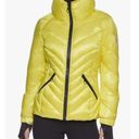 Guess  Women's Puffer Storm Cuffs Quilted Bright Yellow Jacket Coat Size Small Photo 0