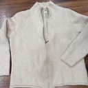 L.L.Bean  Women Sweater Ivory Lambwool Knit Full Zip Sz XL- REG  Photo 1