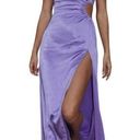 RUNAWAY THE LABEL  Satin One Shoulder Cutout Gown Purple Size Small NWT Photo 0