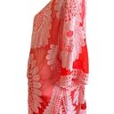 Siren Lily  Maternity Kimono Women Size Large Red and White Floral Tie Wa… Photo 3