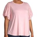 Cooper and Ella  Eyelet Sleeves Blouse - Pink - 2X Photo 0