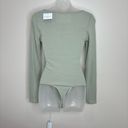 American Eagle  Long Sleeve Ribbed Sage Green bodysuit NWT new size medium Photo 1