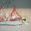 Splendid  Swim Top Bellini Reversible Halter Bra Bikini Sz M NWT Stripes/ Tie Dye Photo 4