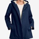 Woman Within  Women’s Sherpa-Lined Hooded Parka Jacket in Navy size 26W Photo 0