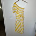 Ralph Lauren Lauren  yellow & white one shoulder faux wrap sundress size 4 p Photo 10