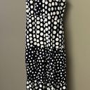 Loft  Navy White Polka Dot V-Neck Ruffled Flowy MIDI Dress- Medium Photo 1