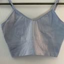 Zella Z by  Bralette Ribbed Seamless Longline Bralette in Blue Feather Sz L EUC Photo 3