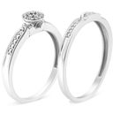 Brilliance Haus of  .925 Silver Diamond Accent Twist Shank Bridal Set Ring & Band Photo 1