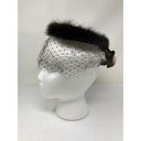 Pacific&Co Vintage G. Fox &  Fascinator Hat Brown Fur and Mesh Netting Bow Back Photo 1