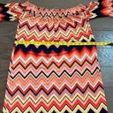 Trina Turk  Women's Off The Shoulder Vibrant Chevron Jersey Dress Size Medium Photo 7