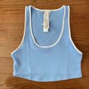 ZARA NWOT  baby blue with white trim scoop neck cropped tank top Photo 2