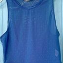 Zyia Ladies  Active Periwinkle Blue Sheer Polka Dot Sleeveless Workout Crop Top Photo 0