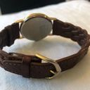 Seiko VTG Ladies  Quartz Gold Tone Watch Brown Leather Braided StrP/Band Casual Photo 1