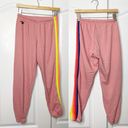 Aviator Nation  6 Stripe Sweatpants in Pink/Serape Rainbow Size Small Photo 3