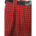 Counterparts Vintage 90's  Plaid Corduroy Bermuda Shorts Pleated Belted Red Blue Photo 7