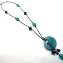 Coldwater Creek  Blue stone pendant dangle charm necklace Photo 2