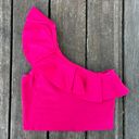 EXPRESS Ruffle One Shoulder Cropped Sweater Tank Size M Photo 2